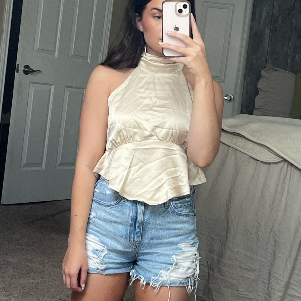 La’beye satin halter neck top
